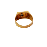 18ct Pre-owned Signet Ring with Diamond Solitaire (Size T)